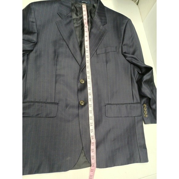 Chaps Ralph Lauren Navy Blue Cashmere Wool Blazer Jacket Mens Size 42S Flaw* - Picture 9 of 12